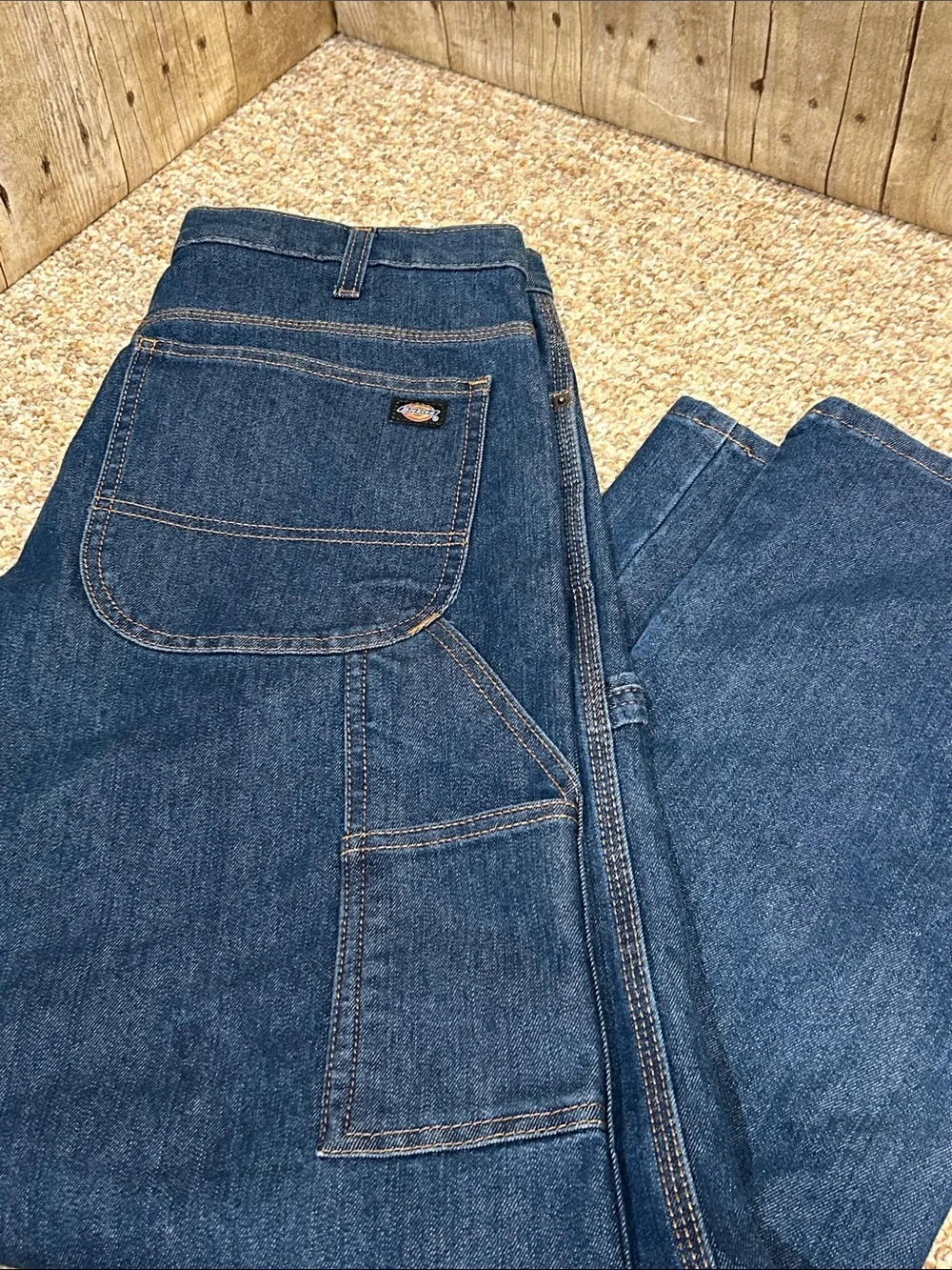Dickies Flex Men’s 32x32 Dark Blue Carpenter Jeans Relaxed Straight